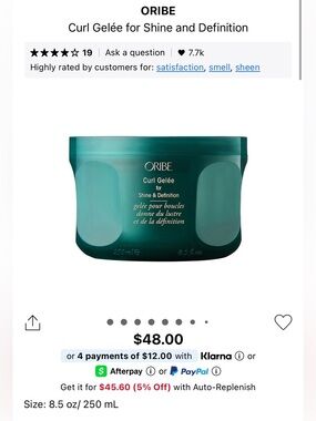 Oribe Curl Gelée Shine & Definition - Teal Green Jar